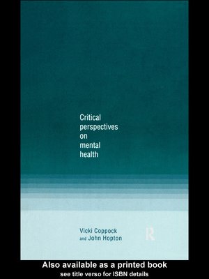 cover image of Critical Perspectives on Mental Health